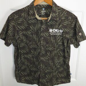 Kuhl Outrage Button Up Shirt Sz Small Shaded Leaf Performance IMBA Mountain Bike